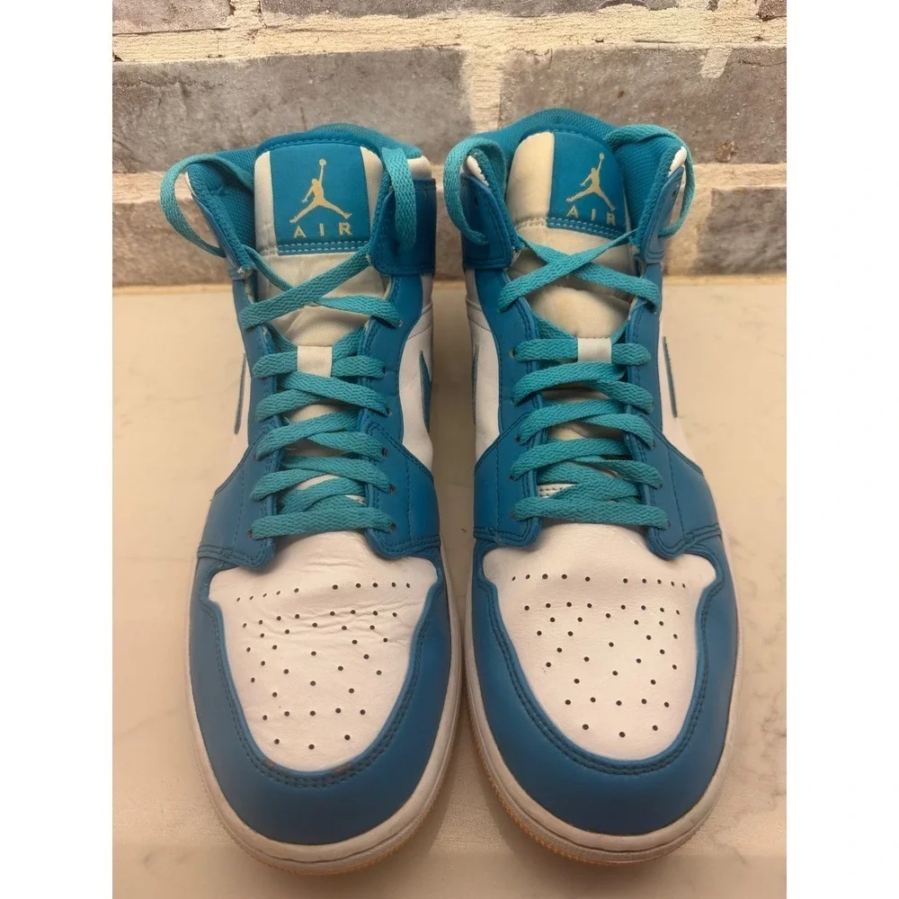 Nike Air Jordan 1 Mid Aquatone Celestial Gold White DQ8426-400 Mens Size 13